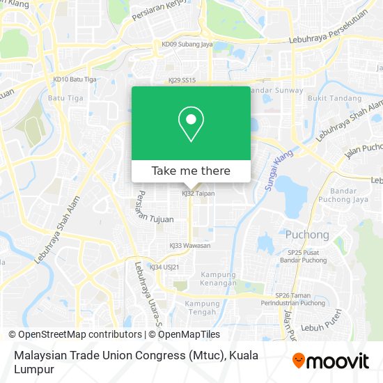 Malaysian Trade Union Congress (Mtuc) map