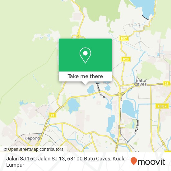 Peta Jalan SJ 16C Jalan SJ 13, 68100 Batu Caves