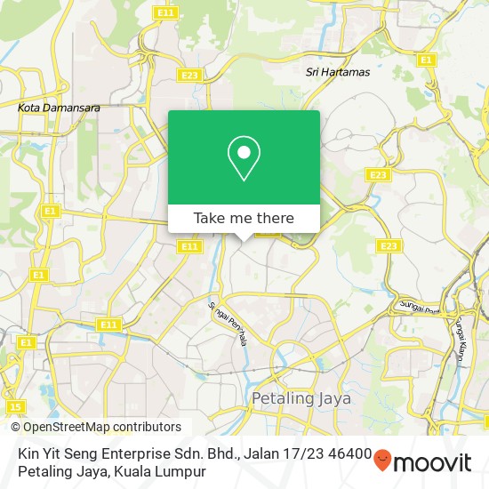 Kin Yit Seng Enterprise Sdn. Bhd., Jalan 17 / 23 46400 Petaling Jaya map