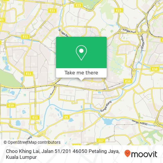 Peta Choo Khing Lai, Jalan 51 / 201 46050 Petaling Jaya