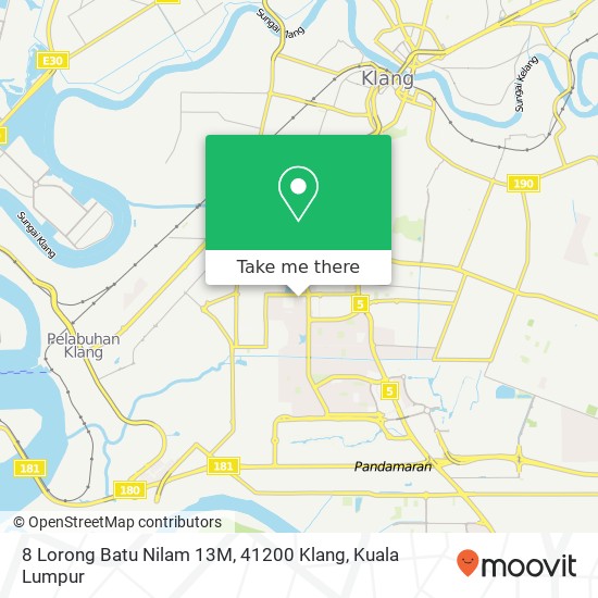 Peta 8 Lorong Batu Nilam 13M, 41200 Klang