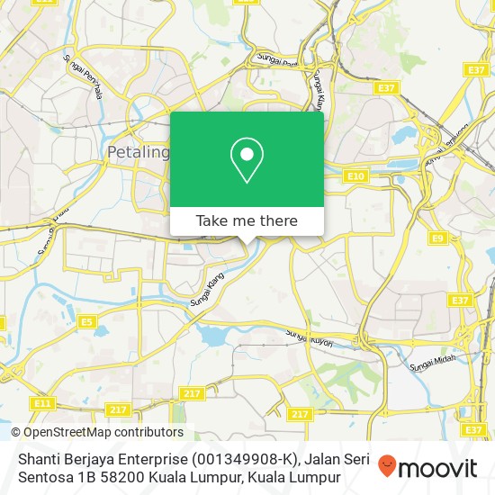 Shanti Berjaya Enterprise (001349908-K), Jalan Seri Sentosa 1B 58200 Kuala Lumpur map