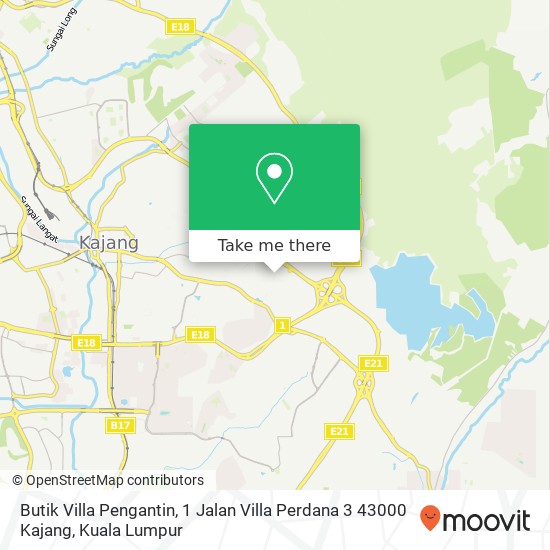 Peta Butik Villa Pengantin, 1 Jalan Villa Perdana 3 43000 Kajang