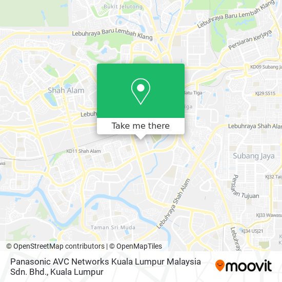 Peta Panasonic AVC Networks Kuala Lumpur Malaysia Sdn. Bhd.