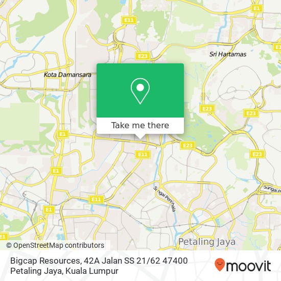 Bigcap Resources, 42A Jalan SS 21 / 62 47400 Petaling Jaya map
