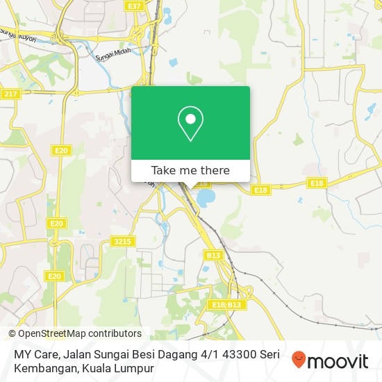 Peta MY Care, Jalan Sungai Besi Dagang 4 / 1 43300 Seri Kembangan