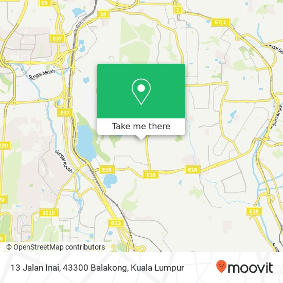 13 Jalan Inai, 43300 Balakong map