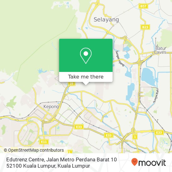 Peta Edutrenz Centre, Jalan Metro Perdana Barat 10 52100 Kuala Lumpur