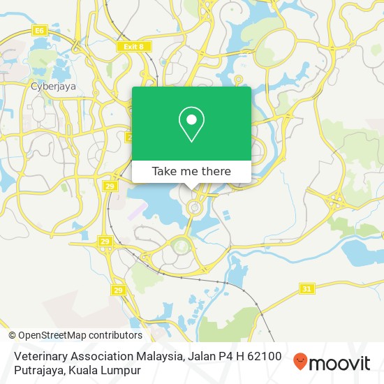 Veterinary Association Malaysia, Jalan P4 H 62100 Putrajaya map