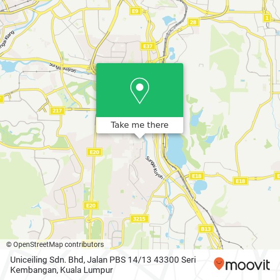 Uniceiling Sdn. Bhd, Jalan PBS 14 / 13 43300 Seri Kembangan map