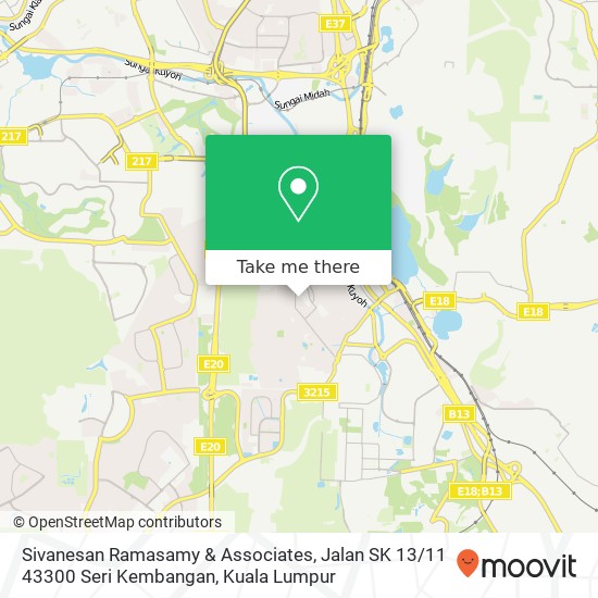 Sivanesan Ramasamy & Associates, Jalan SK 13 / 11 43300 Seri Kembangan map