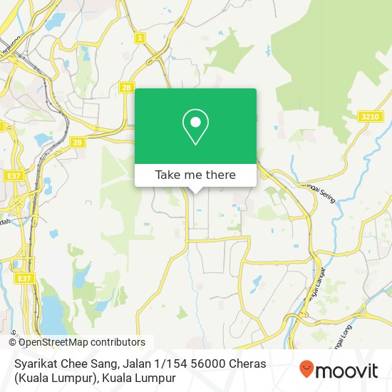Peta Syarikat Chee Sang, Jalan 1 / 154 56000 Cheras (Kuala Lumpur)