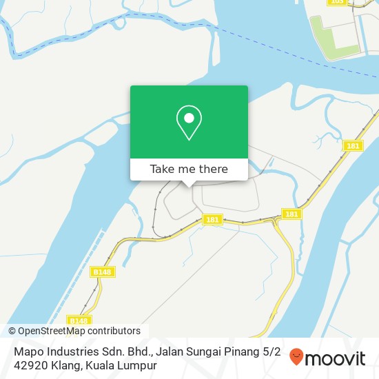 Mapo Industries Sdn. Bhd., Jalan Sungai Pinang 5 / 2 42920 Klang map