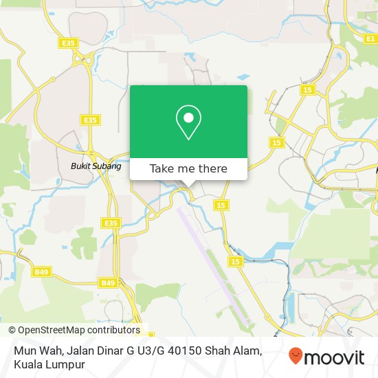 Mun Wah, Jalan Dinar G U3 / G 40150 Shah Alam map