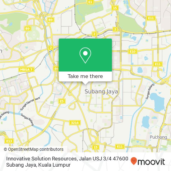 Peta Innovative Solution Resources, Jalan USJ 3 / 4 47600 Subang Jaya