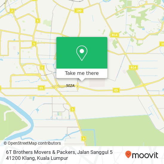6T Brothers Movers & Packers, Jalan Sanggul 5 41200 Klang map