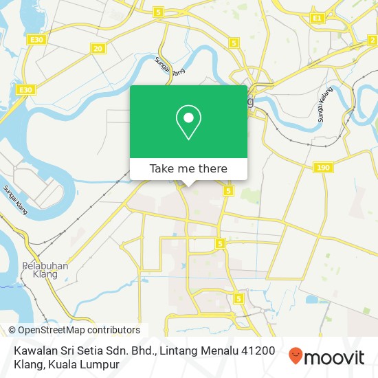 Peta Kawalan Sri Setia Sdn. Bhd., Lintang Menalu 41200 Klang