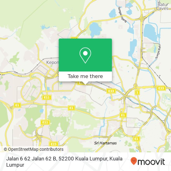 Peta Jalan 6 62 Jalan 62 B, 52200 Kuala Lumpur