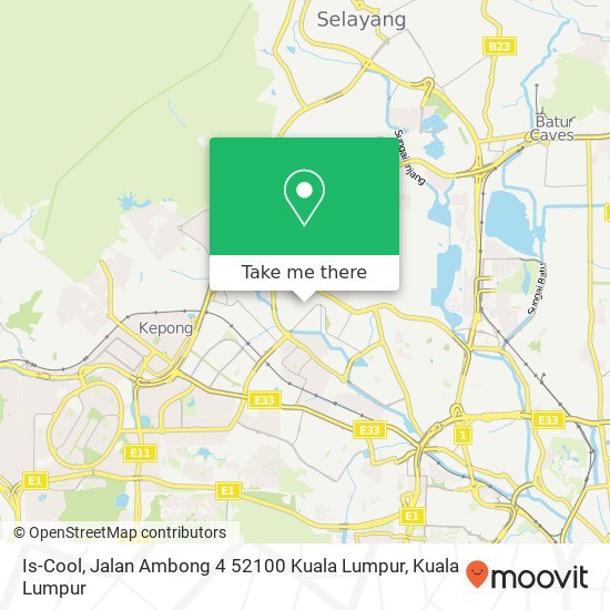 Is-Cool, Jalan Ambong 4 52100 Kuala Lumpur map