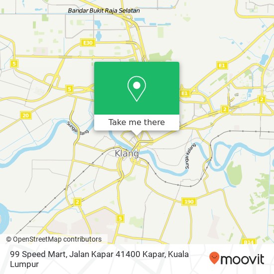 Peta 99 Speed Mart, Jalan Kapar 41400 Kapar
