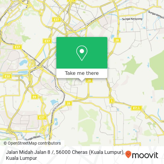 Peta Jalan Midah Jalan 8 /, 56000 Cheras (Kuala Lumpur)