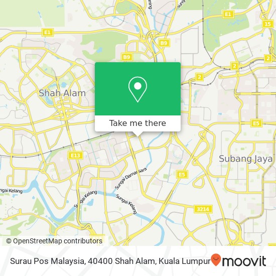 Peta Surau Pos Malaysia, 40400 Shah Alam
