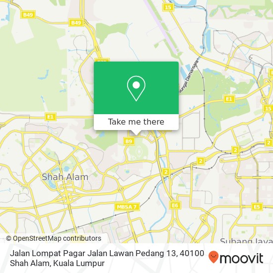 Peta Jalan Lompat Pagar Jalan Lawan Pedang 13, 40100 Shah Alam