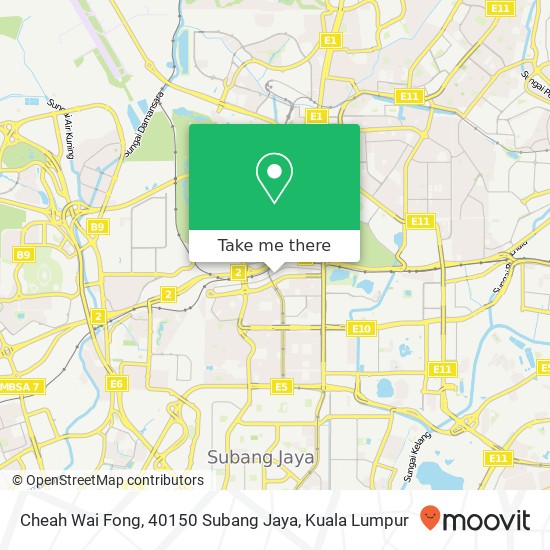 Peta Cheah Wai Fong, 40150 Subang Jaya