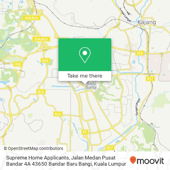 Peta Supreme Home Applicants, Jalan Medan Pusat Bandar 4A 43650 Bandar Baru Bangi