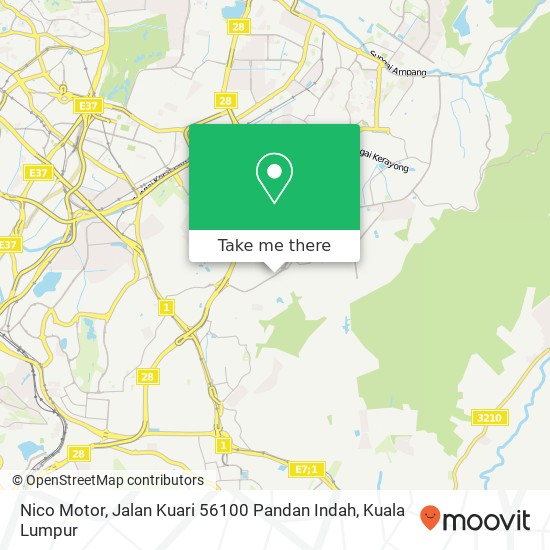 Peta Nico Motor, Jalan Kuari 56100 Pandan Indah