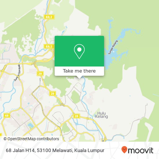 Peta 68 Jalan H14, 53100 Melawati