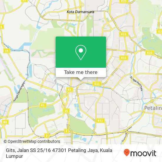 Gits, Jalan SS 25 / 16 47301 Petaling Jaya map