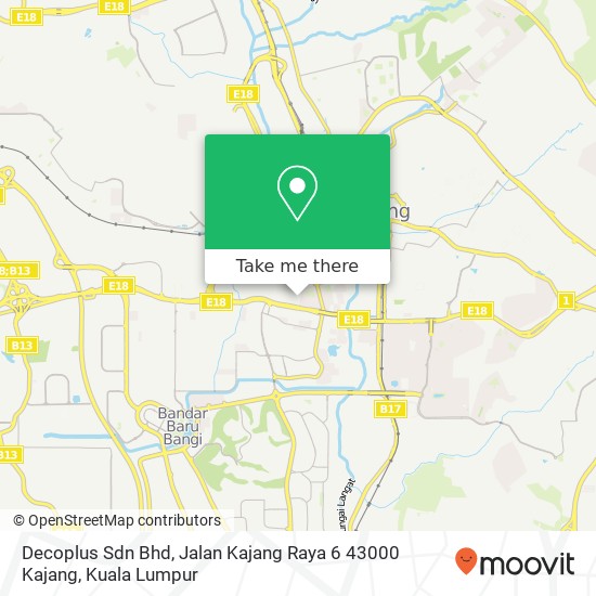 Peta Decoplus Sdn Bhd, Jalan Kajang Raya 6 43000 Kajang