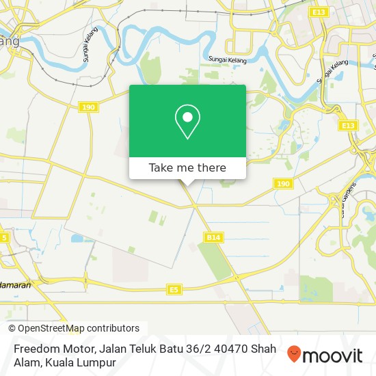 Peta Freedom Motor, Jalan Teluk Batu 36 / 2 40470 Shah Alam