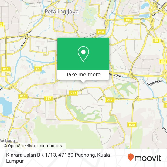 Peta Kinrara Jalan BK 1 / 13, 47180 Puchong