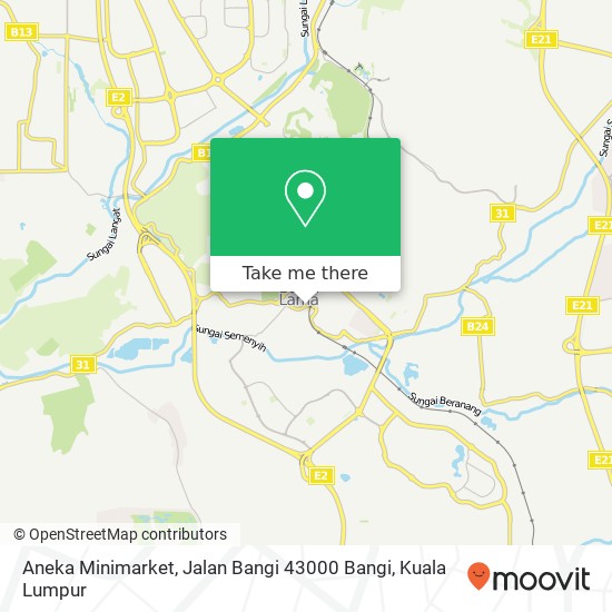 Peta Aneka Minimarket, Jalan Bangi 43000 Bangi