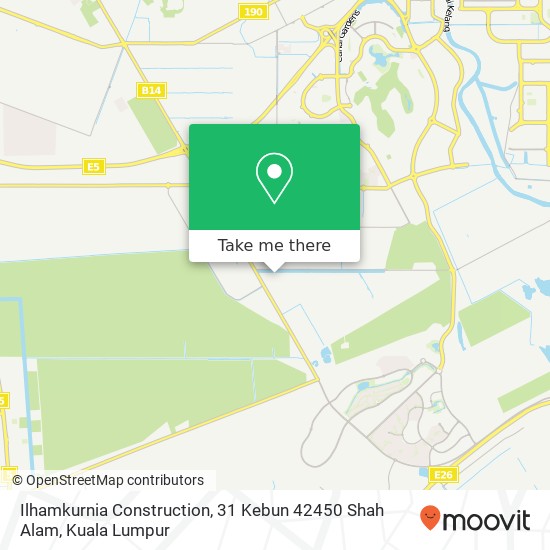 Peta Ilhamkurnia Construction, 31 Kebun 42450 Shah Alam