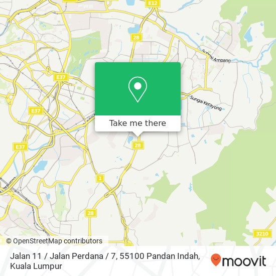 Peta Jalan 11 / Jalan Perdana / 7, 55100 Pandan Indah