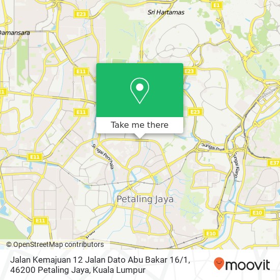 Peta Jalan Kemajuan 12 Jalan Dato Abu Bakar 16 / 1, 46200 Petaling Jaya