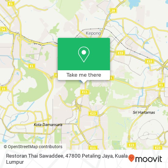 Restoran Thai Sawaddee, 47800 Petaling Jaya map