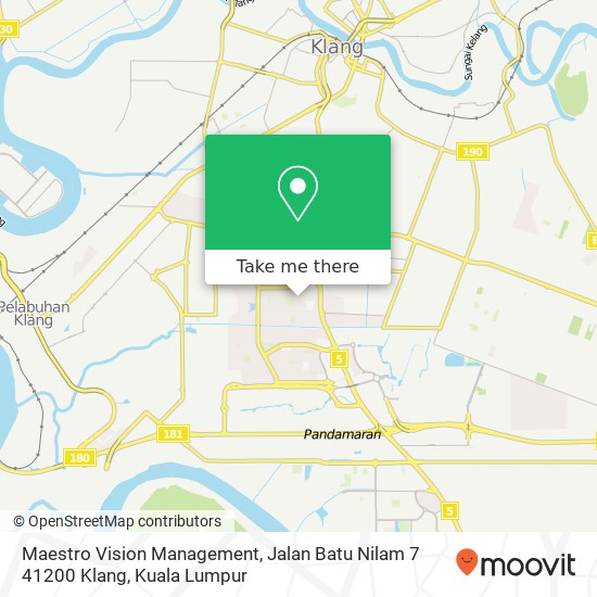 Peta Maestro Vision Management, Jalan Batu Nilam 7 41200 Klang