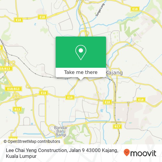 Peta Lee Chai Yeng Construction, Jalan 9 43000 Kajang