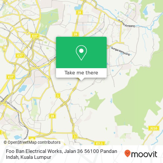 Peta Foo Ban Electrical Works, Jalan 36 56100 Pandan Indah