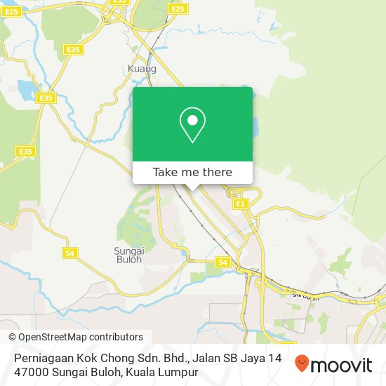 Perniagaan Kok Chong Sdn. Bhd., Jalan SB Jaya 14 47000 Sungai Buloh map