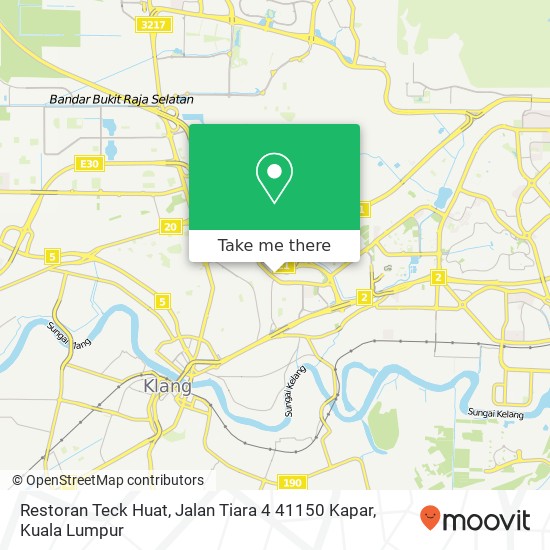 Restoran Teck Huat, Jalan Tiara 4 41150 Kapar map