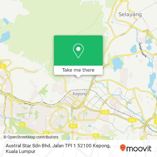 Peta Austral Star Sdn Bhd, Jalan TPI 1 52100 Kepong