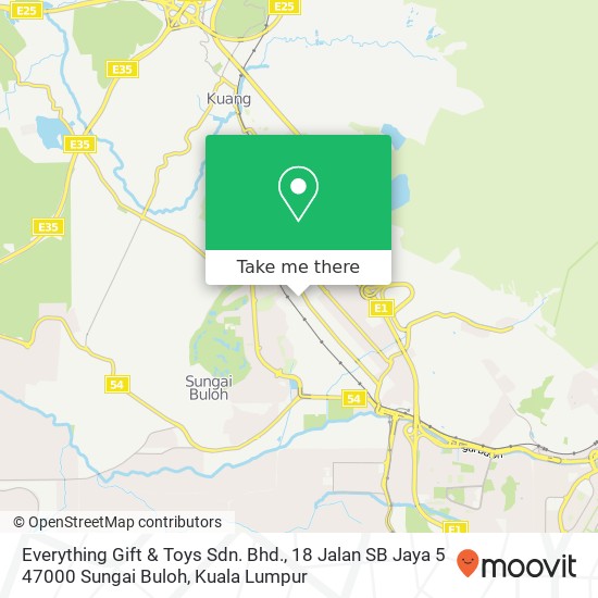 Peta Everything Gift & Toys Sdn. Bhd., 18 Jalan SB Jaya 5 47000 Sungai Buloh