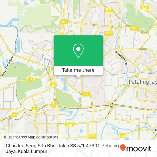 Chai Joo Seng Sdn Bhd, Jalan SS 5 / 1 47301 Petaling Jaya map