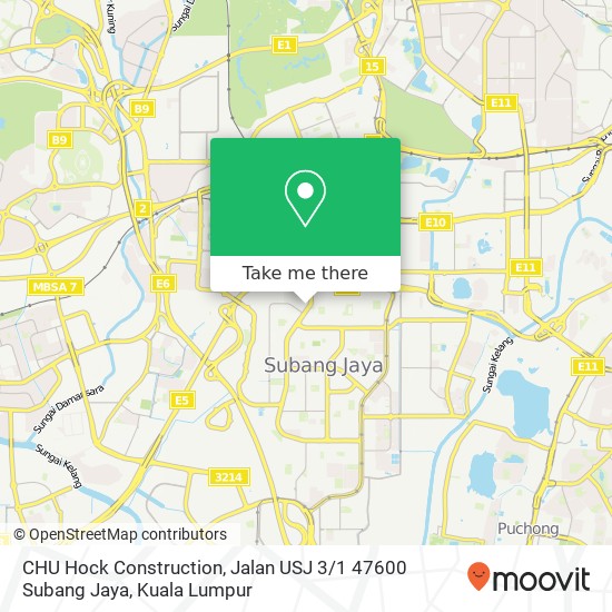 CHU Hock Construction, Jalan USJ 3 / 1 47600 Subang Jaya map