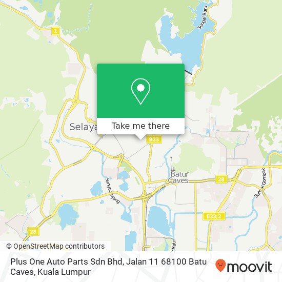 Peta Plus One Auto Parts Sdn Bhd, Jalan 11 68100 Batu Caves